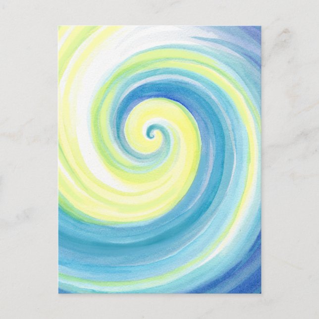 Spiral, Wave Shell Water Colour Postcard (Front)