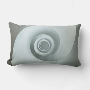 Spiral white and grey illustration lumbar pillow