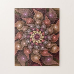 Spiral Wings, Modern Abstract Colourful Fractal Ar Jigsaw Puzzle