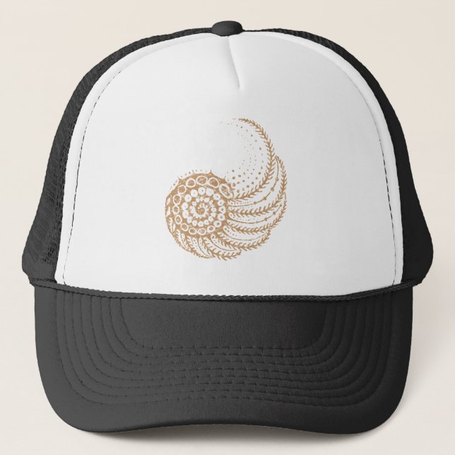 spiral yellow trucker hat (Front)