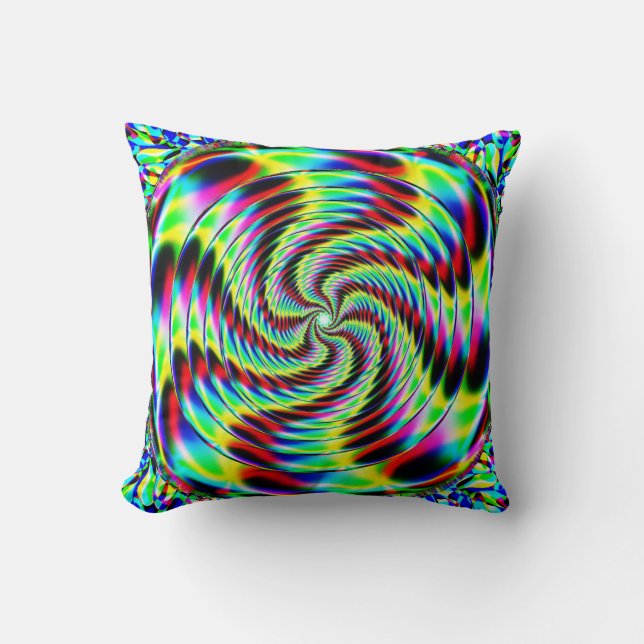 Spiral zigzag throw pillow (Front)