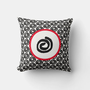 Spirale blanche noire moderne avec oreiller à lanc