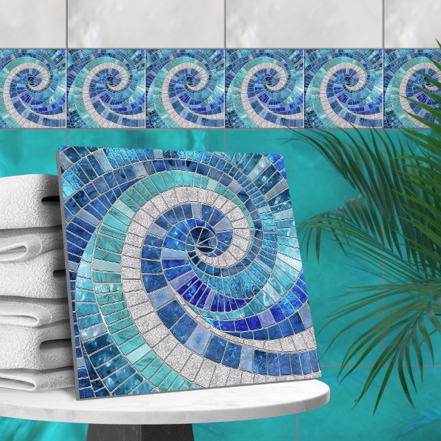 Spirale de vague mosaïque - Carreaux océaniques (Créateur téléchargé)