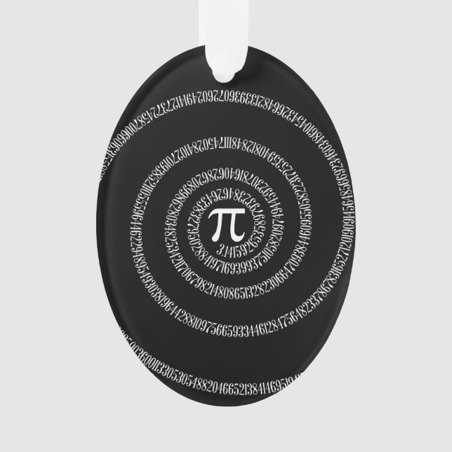 Spirale pour chiffres Pi sur noir (devant)