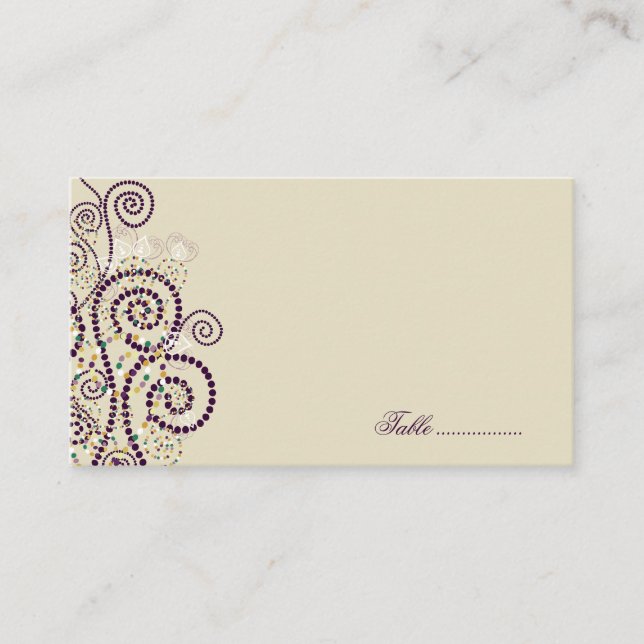Spirales de Boho pourpre Elégant Mariage Cartes de (Devant)