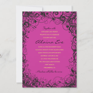 SPIRALES & ÉTOILES Bébé Naming Invitation