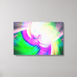 SPIRALFLUO - Psychedelic Colourful Modern Fractal  Canvas Print