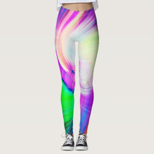 SPIRALFLUO - Psychedelic Colourful Modern Fractal Leggings