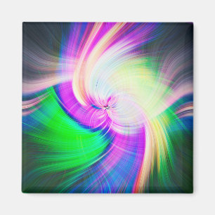 SPIRALFLUO - Psychedelic Colourful Modern Fractal  Magnet