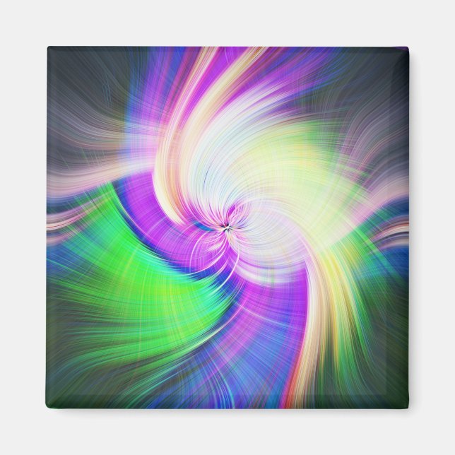 SPIRALFLUO - Psychedelic Colourful Modern Fractal  Magnet (Front)
