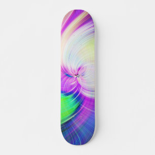 SPIRALFLUO - Psychedelic Colourful Modern Fractal Skateboard