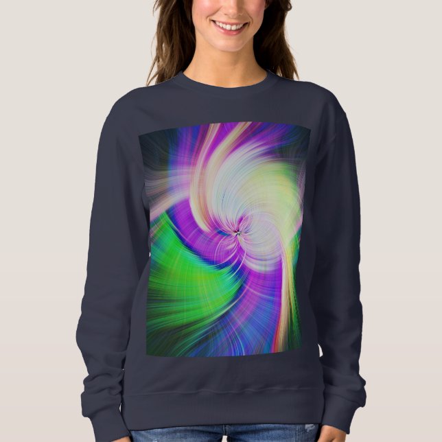 SPIRALFLUO - Psychedelic Colourful Modern Fractal  Sweatshirt (Front)