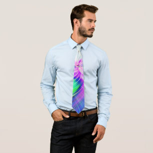 SPIRALFLUO - Psychedelic Colourful Modern Fractal Tie