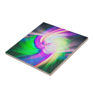 SPIRALFLUO - Psychedelic Colourful Modern Fractal Tile