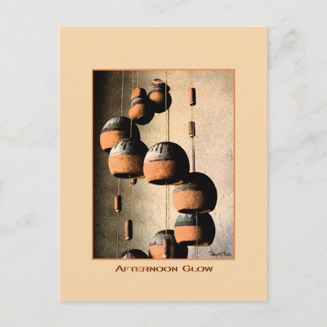 Spiralled Clay Wind Chimes Still Life Hello Postcard (Front)