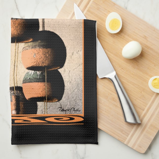 Spiralled Clay Wind Chimes Still Life Kitchen Towel (Quarter Fold)
