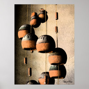 Spiralled Clay Wind Chimes Still Life Poster