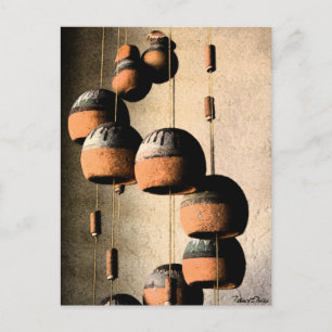 Spiralled Clay Wind Chimes Still Life Thank You Postcard