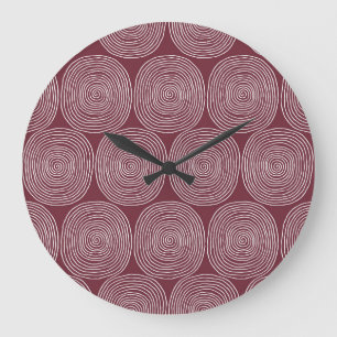Spiralled Whimsy: Artistic Vintage Composition Large Clock
