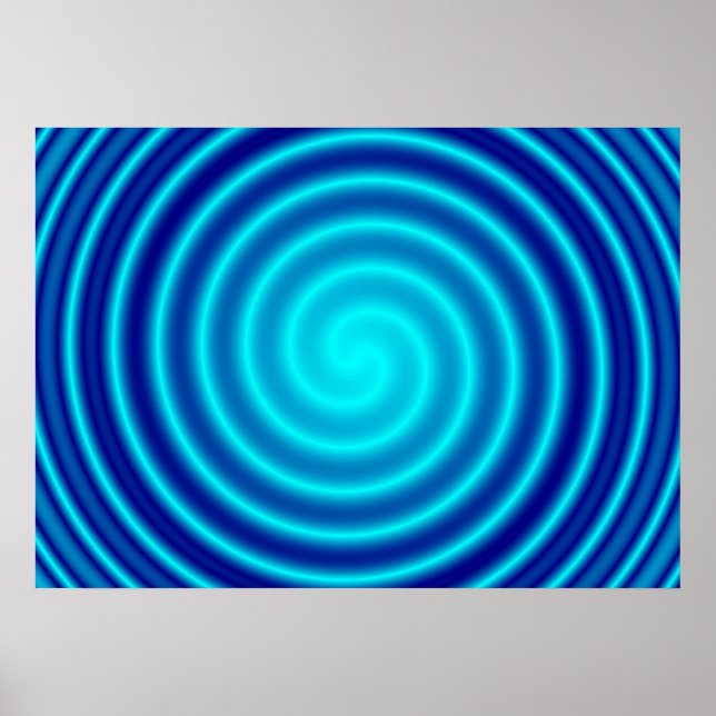 Spiralling Blue Vertigo Poster (Front)