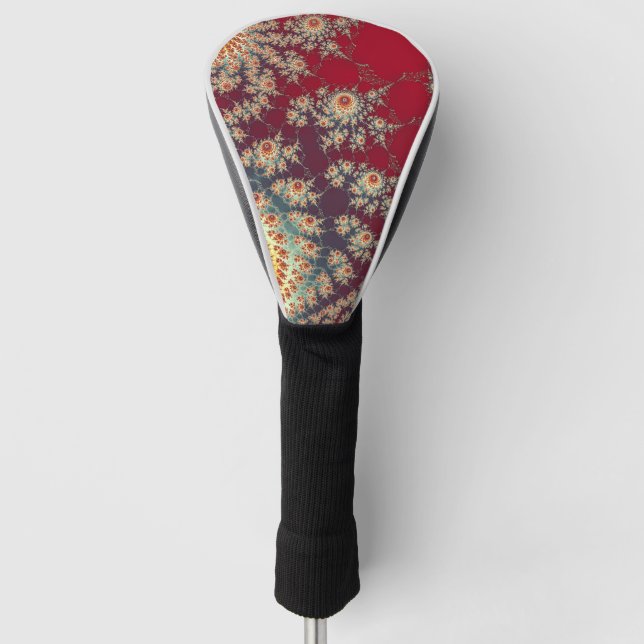 Spiralling Floral Pattern Golf Head Cover (Front)