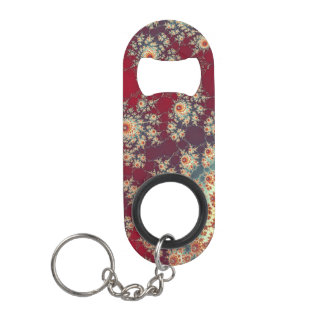 Spiralling Floral Pattern Keychain Bottle Opener