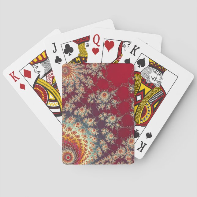 Spiralling Floral Pattern Playing Cards (Back)