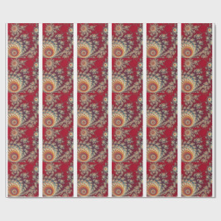 Spiralling Floral Pattern Wrapping Paper