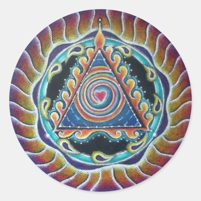 Spiralling Heart Mandala  Sticker (Front)