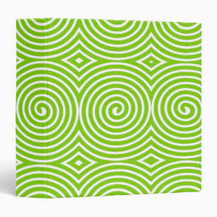 Spirals (1.5in) - Martian Green on White Binder