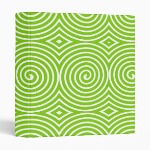 Spirals (1in) - Martian Green on White Binder