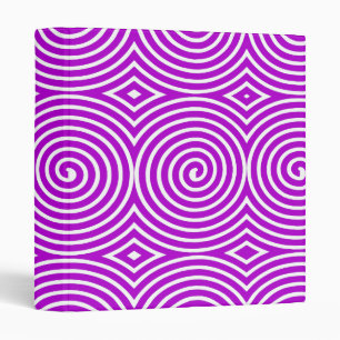 Spirals (1in) - Purple on White Binder