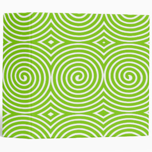 Spirals (2in) - Martian Green on White Binder
