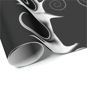 Spirals and Swirls Black and White Pattern Wrapping Paper