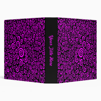 Spirals - Black on Magenta (1.5in) Binder