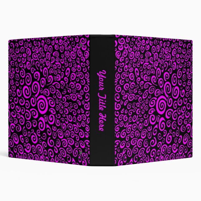 Spirals - Black on Magenta (1.5in) Binder (Background)
