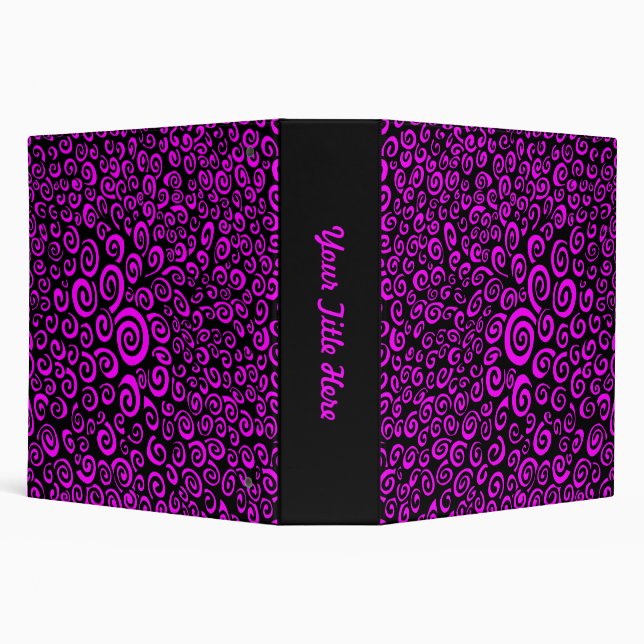 Spirals - Black on Magenta (2.0in) Binder (Background)