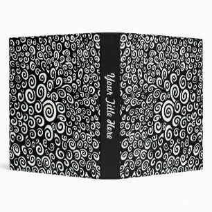 Spirals - Black on White Binder