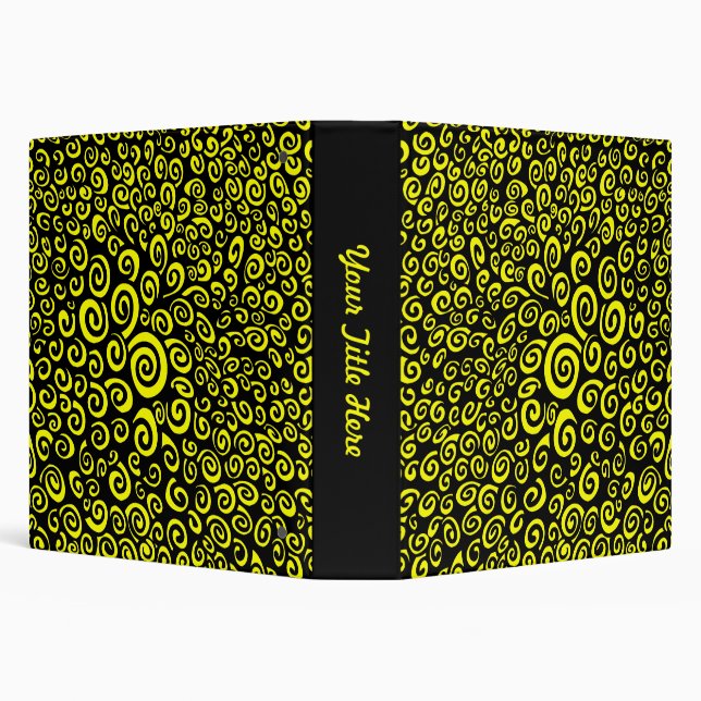 Spirals - Black on Yellow (1.5in) Binder (Background)