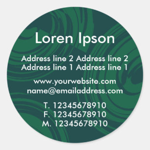 Spirals (Green) Business / Profile Classic Round Sticker