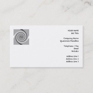 Spirals in Grey and White. Stylish swirls. Business Card