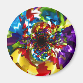 Spirals of Joy Kaleidoscope Fractal Art Magnet