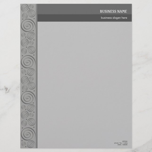 Spirals Pattern 2 Elegant Letterhead (Front)