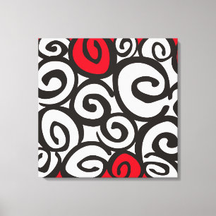 Spirals Pattern Black & White + your ideas Canvas Print