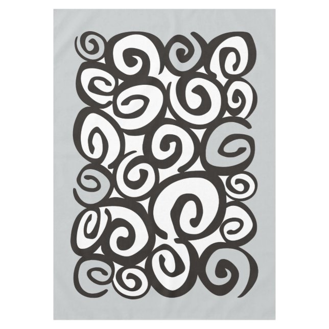 Spirals Pattern Black & White + your ideas Tablecloth (Front)