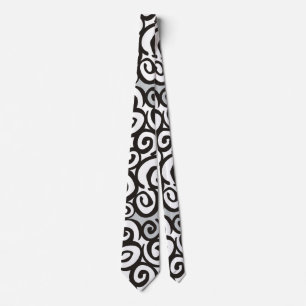 Spirals Pattern Black & White + your ideas Tie