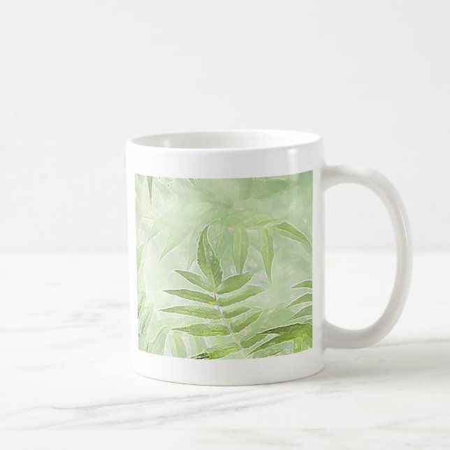 Spirea Leaves - Digital Art Coffee Mug (Right)