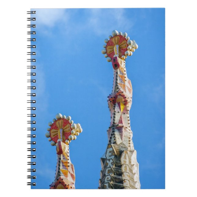 Spires of La Sagrada Familia in Barcelona, Spain Notebook (Front)