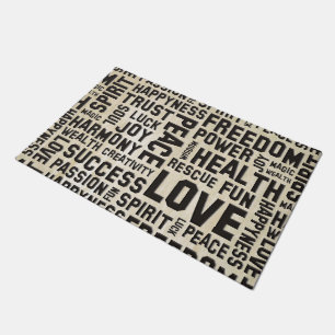 Spirit Affirmations of life BLACK + your backgr. Doormat