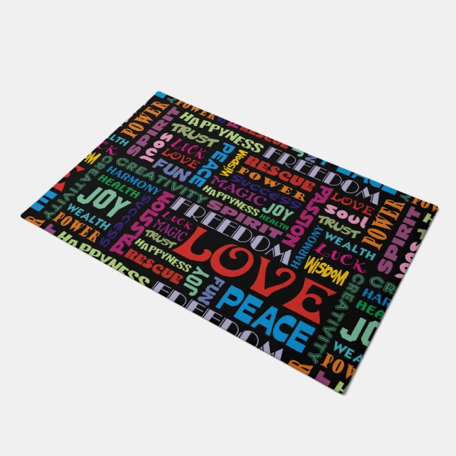 Spirit Affirmations of life multi coloured Doormat (Angled)